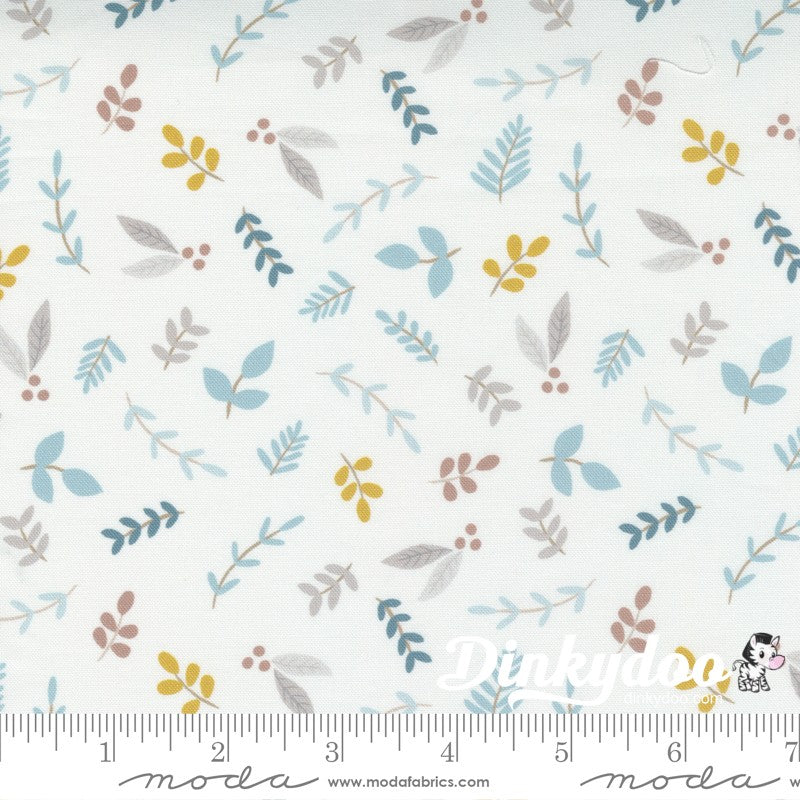 Little Ducklings - Foliage in White - Paper & Cloth Design Studio - Moda