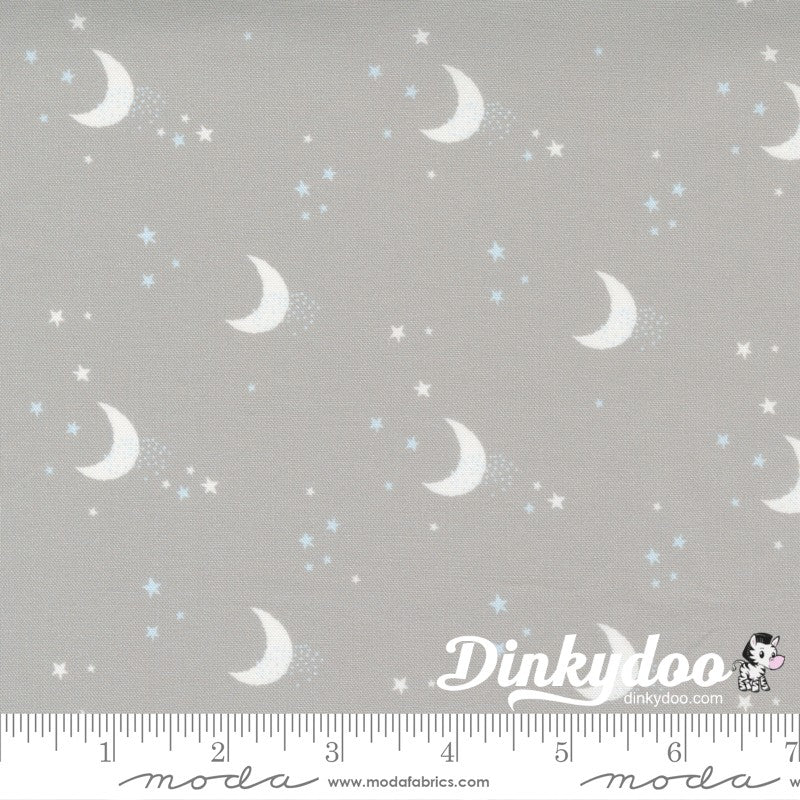 Little Ducklings - Moon & Stars in Warm Grey - Paper & Cloth Design Studio - Moda