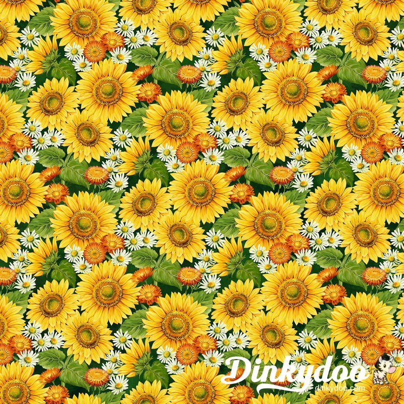 Sunshine Harvest Main in Yellow Northcott Dinkydoo Fabrics