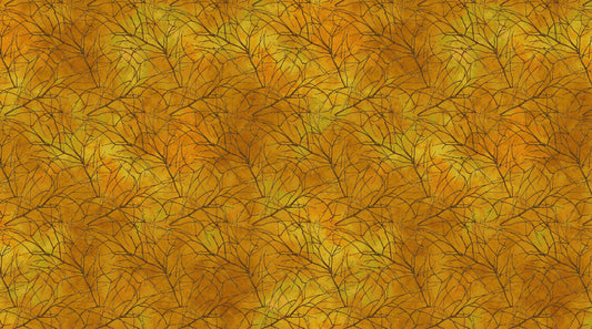 Autumn Splendor - Branches in Mustard - Linda Ludovico - Northcott