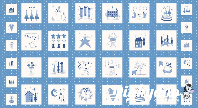 Crystal Lane - Panel in French Blue - Bunny Hill Designs - Moda