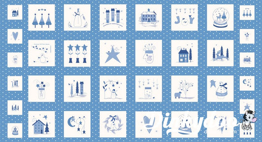 Crystal Lane - Panel in French Blue - Bunny Hill Designs - Moda