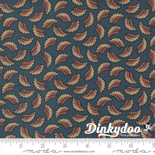 Kate's Garden Gate - Tossed Leaves in Teal - Betsy Chutchian - Moda