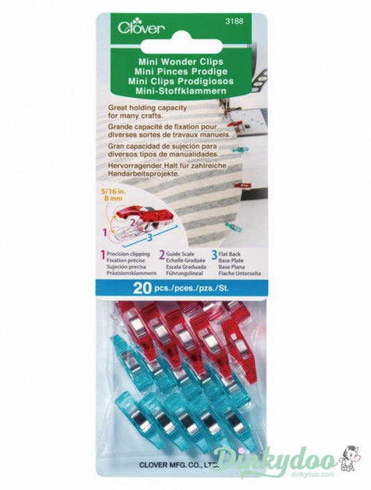Clover - Wonder Clips Mini 20 Piece - Red and Blue