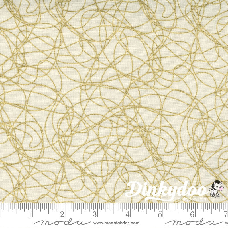 Whispers Metallics - Gold Junior Jelly Roll -  Moda
