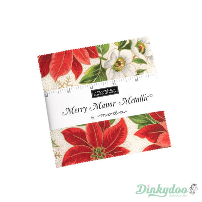 Merry Manor Metallic - Charm Pack - Moda