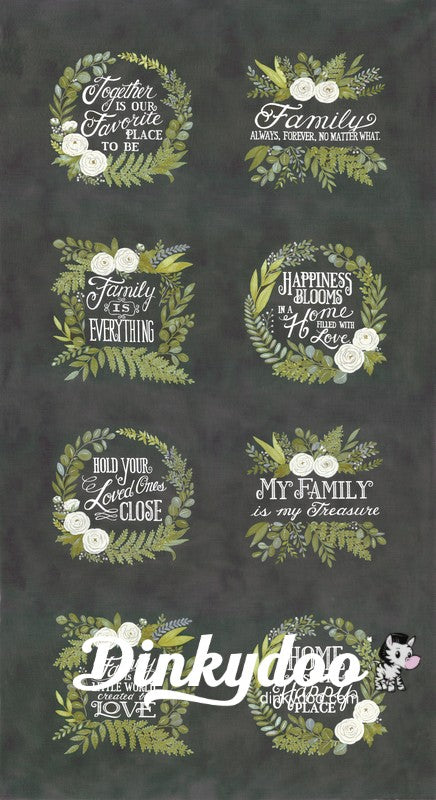 Happiness Blooms - Panel in Slate - Deb Strain - Moda
