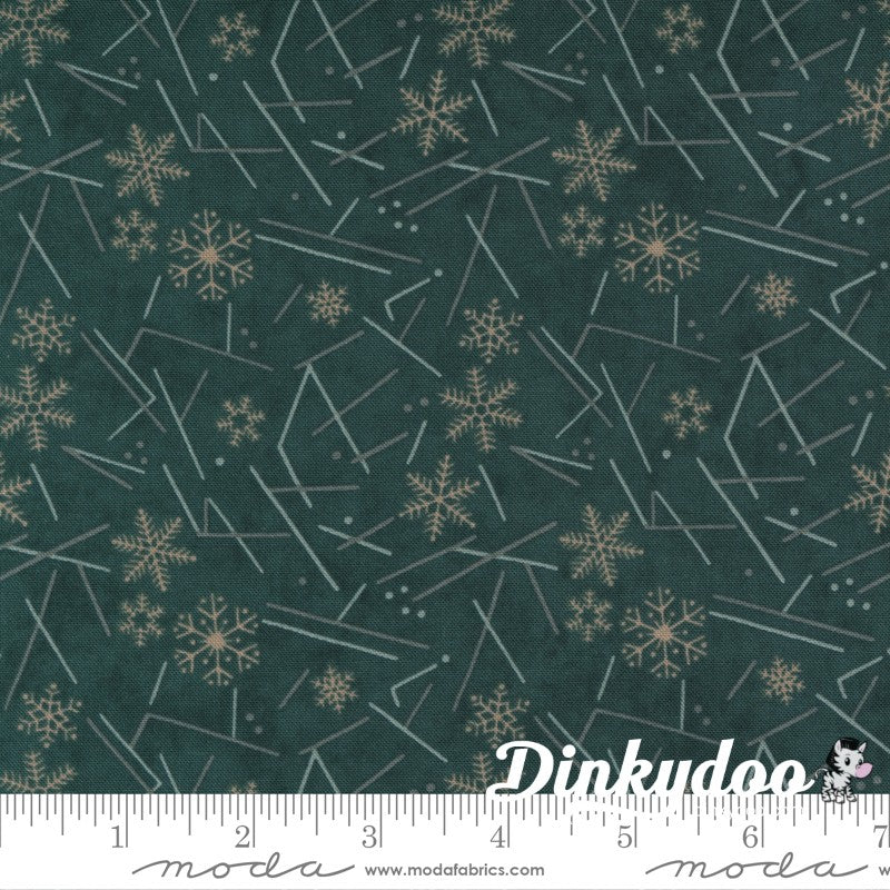 Warm Winter Wishes - Snowflakes in Spruce Green - Holly Taylor - Moda