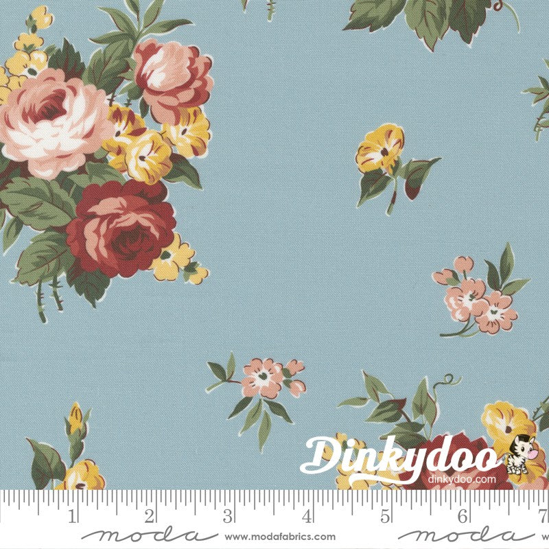 Junk Journal - Vintage Floral in Sky - Cathe Holden - Moda