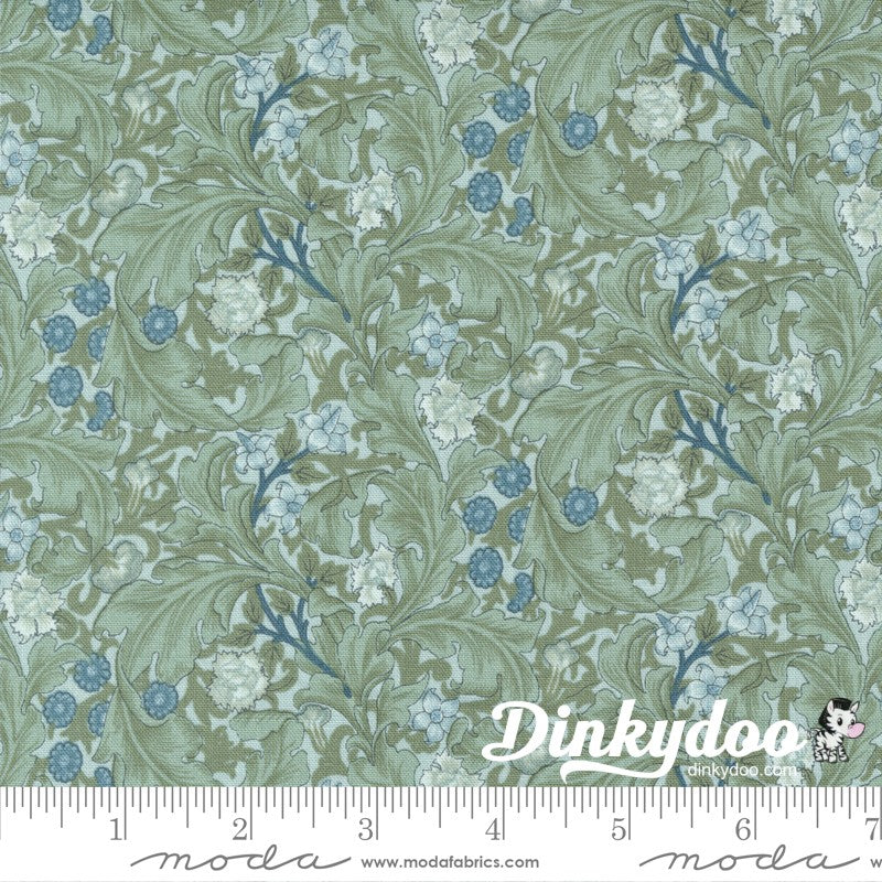Morris Meadow Leicester in Aquamarine Barbara Brackman Moda