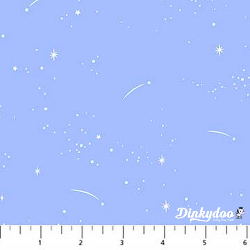 Lucky Charms Shooting Stars Light Blue FIGO Dinkydoo Fabrics