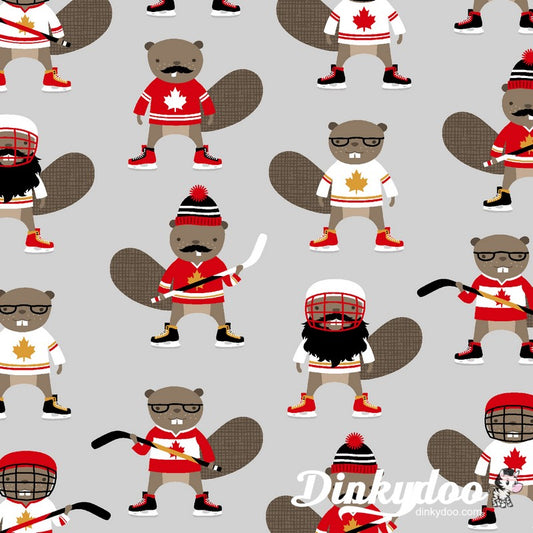 Purely Canadian Eh Minky - Hockey Players in Grey - Robert Kaufman
