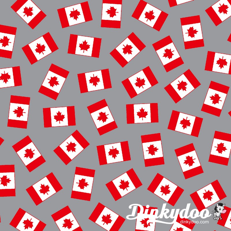 Purely Canadian Minky - Flag in Grey - Robert Kaufman