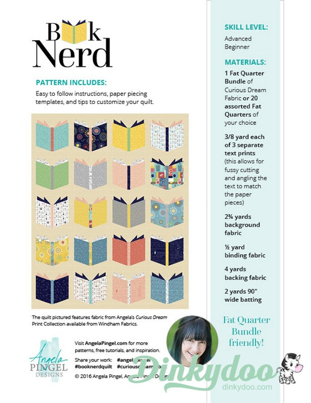 Book Nerd Quilt Pattern - Angela Pingel Designs (Pre-order: July 2024)
