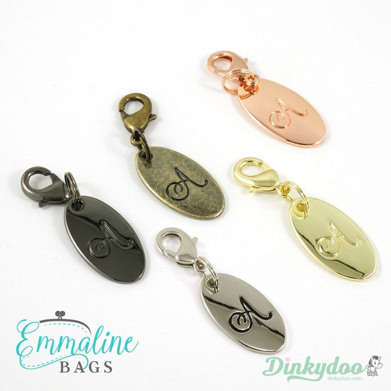 Emmaline Bags - Zipper Pull - Script Alphabet in NIckel