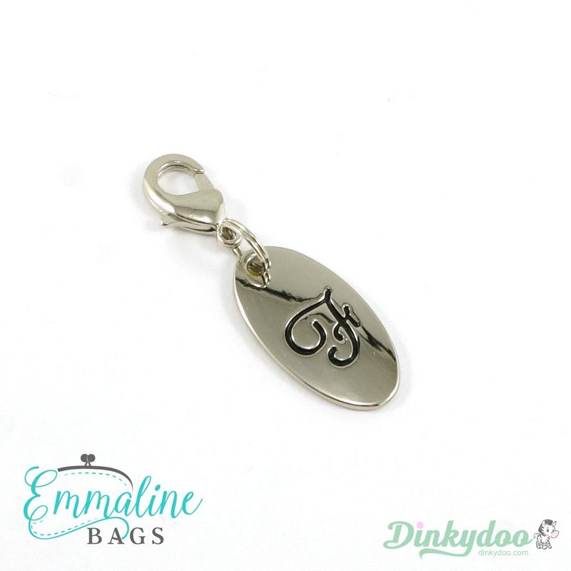 Emmaline Bags - Zipper Pull - Script Alphabet in NIckel