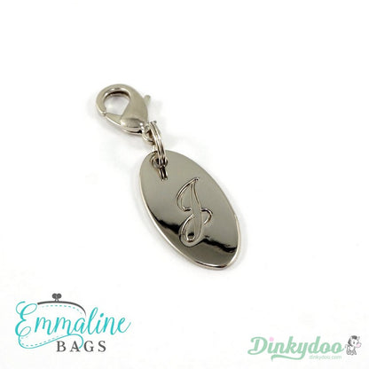 Emmaline Bags - Zipper Pull - Script Alphabet in NIckel