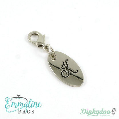 Emmaline Bags - Zipper Pull - Script Alphabet in NIckel