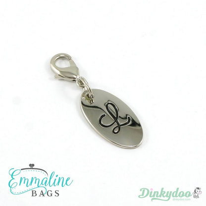 Emmaline Bags - Zipper Pull - Script Alphabet in NIckel
