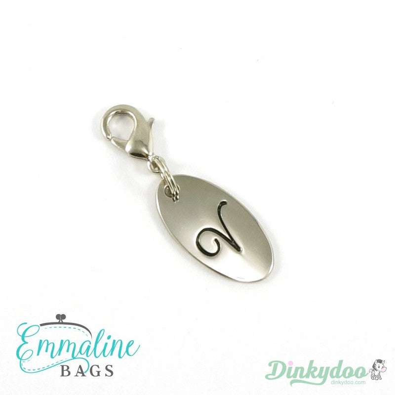 Emmaline Bags - Zipper Pull - Script Alphabet in NIckel