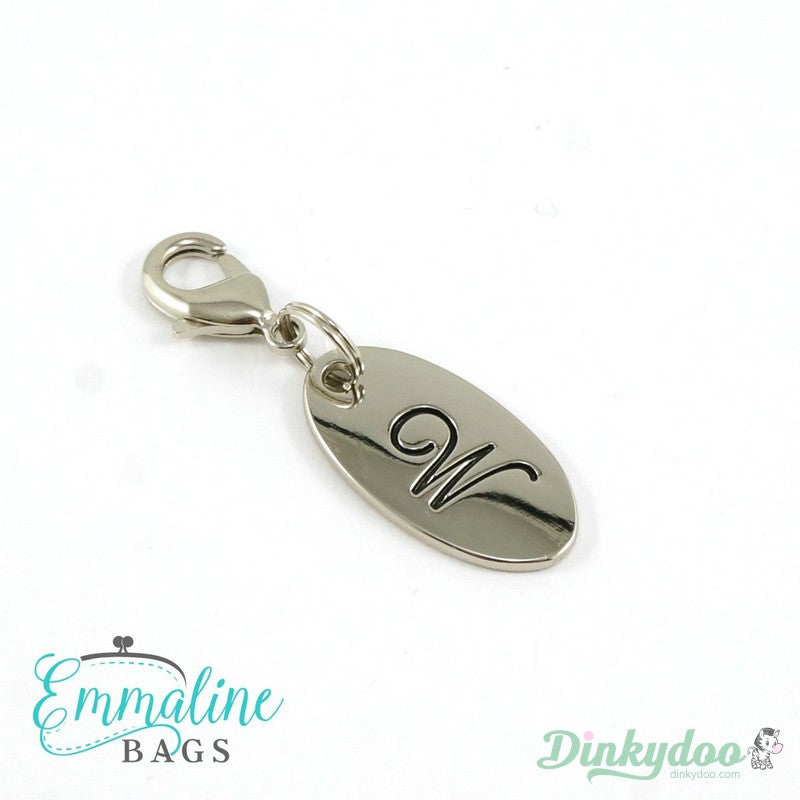 Emmaline Bags - Zipper Pull - Script Alphabet in NIckel