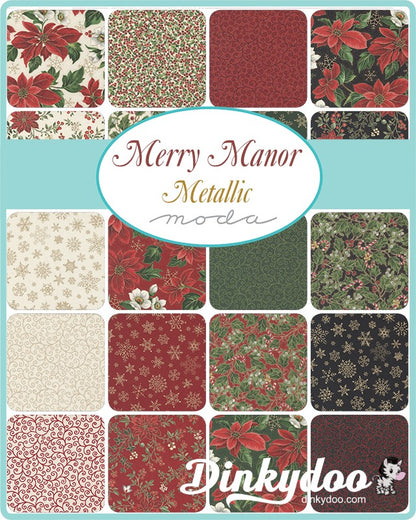 Merry Manor Metallic - Charm Pack - Moda