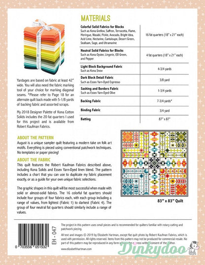 August  - Quilt Pattern - Elizabeth Hartman