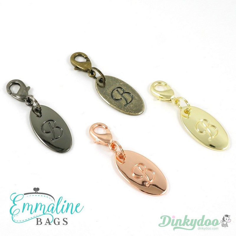 Emmaline Bags - Zipper Pull - Script Alphabet in NIckel