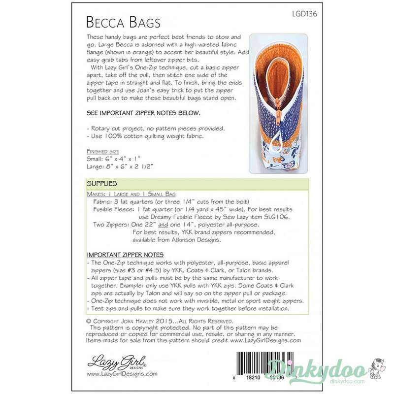 Becca Bags Pattern - Lazy Girl Designs