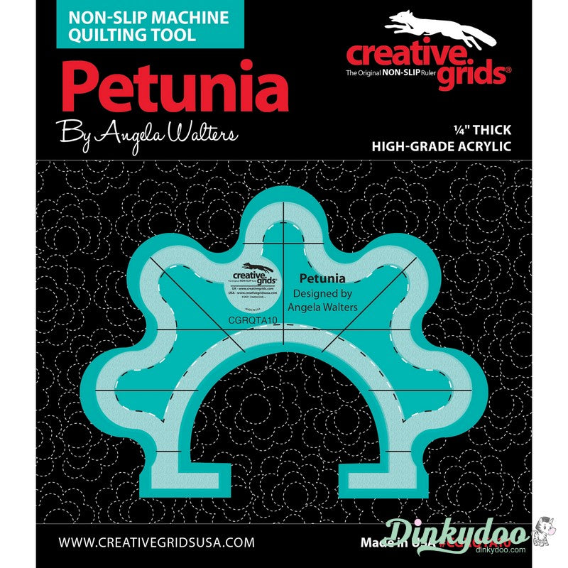 Creative Grids - Angela Walters Machine Quilting Tool - Petunia (Pre-order: Jan 2026)