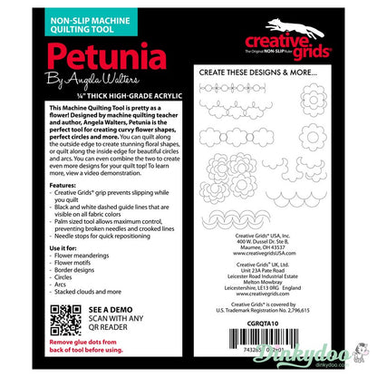 Creative Grids - Angela Walters Machine Quilting Tool - Petunia (Pre-order: Jan 2026)