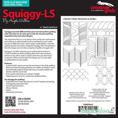 Creative Grids - Angela Walters Machine Quilting Tool - Squiggy Low Shank