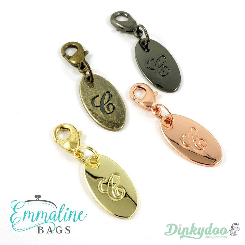 Emmaline Bags - Zipper Pull - Script Alphabet in NIckel