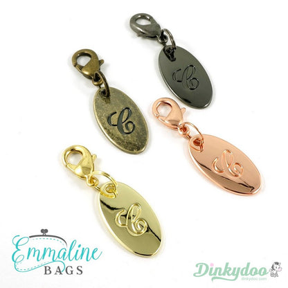 Emmaline Bags - Zipper Pull - Script Alphabet in NIckel