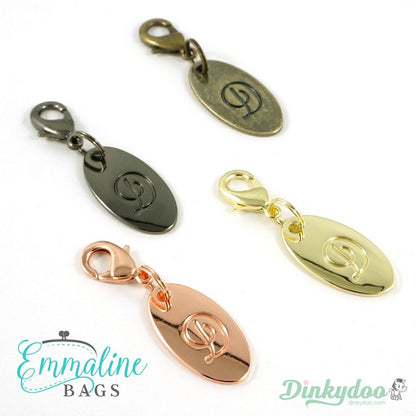 Emmaline Bags - Zipper Pull - Script Alphabet in NIckel