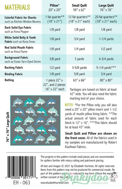 Social Sharks - Quilt Pattern - Elizabeth Hartman
