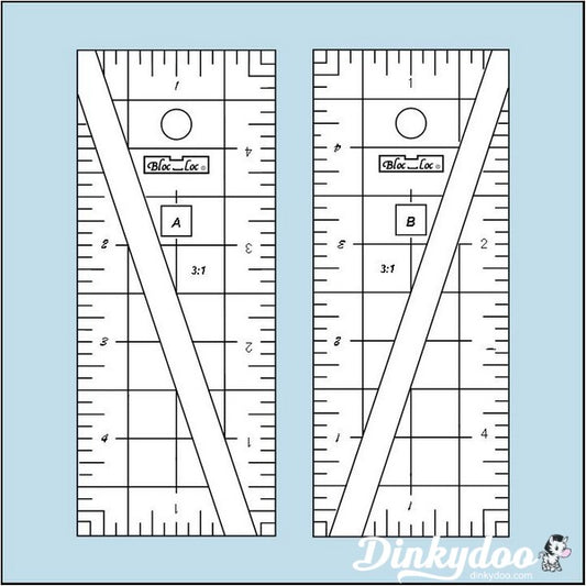 Bloc Loc - Half Rectangle Triangle (HRT) 2" x 5" (3:1) (Pre-order: Jan 2026)