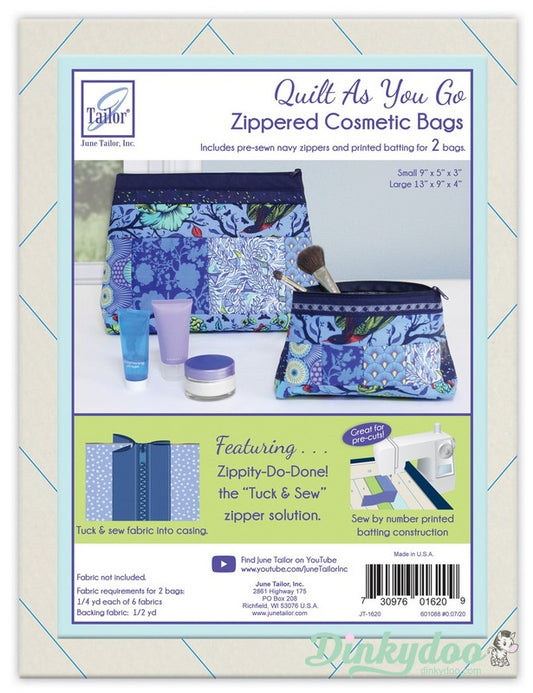 Quilt as you Go - Zippered Cosmetic Bag - Navy - June Tailor (Pre-order: Jun 2026)