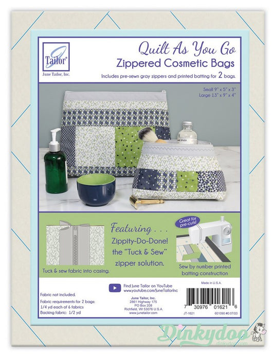 Quilt as you Go - Zippered Cosmetic Bag - Grey - June Tailor (Pre-order: Jun 2026)