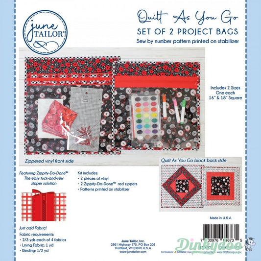 Quilt as you Go - Set of 2 Project Bags - Red - June Tailor (Pre-order: Jun 2026)