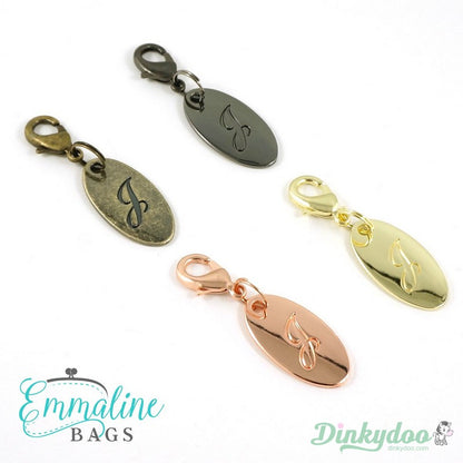 Emmaline Bags - Zipper Pull - Script Alphabet in NIckel