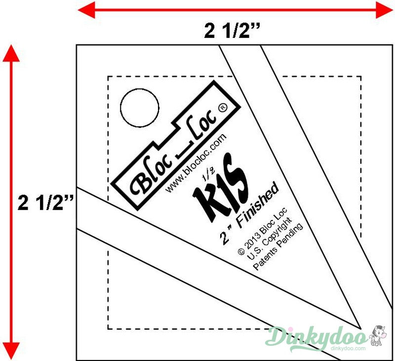 Bloc Loc - 2" Kite in a Square Ruler (Pre-order: Aug 2026)