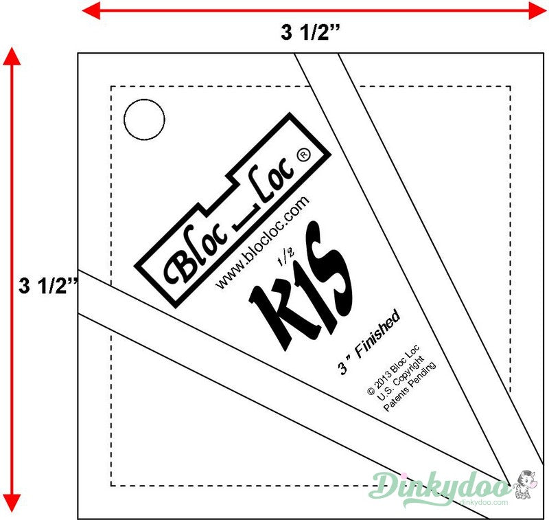 Bloc Loc - 3" Kite in a Square Ruler
