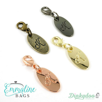 Emmaline Bags - Zipper Pull - Script Alphabet in NIckel