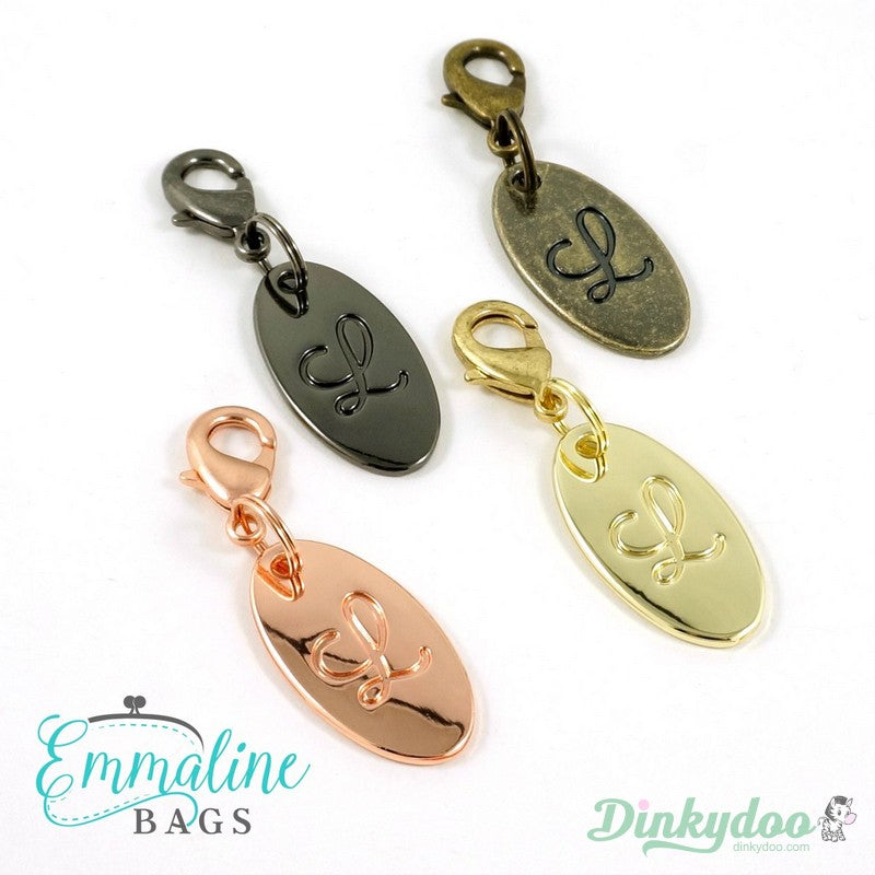 Emmaline Bags - Zipper Pull - Script Alphabet in NIckel