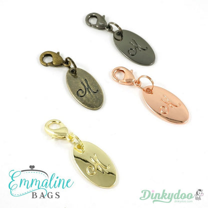 Emmaline Bags - Zipper Pull - Script Alphabet in NIckel