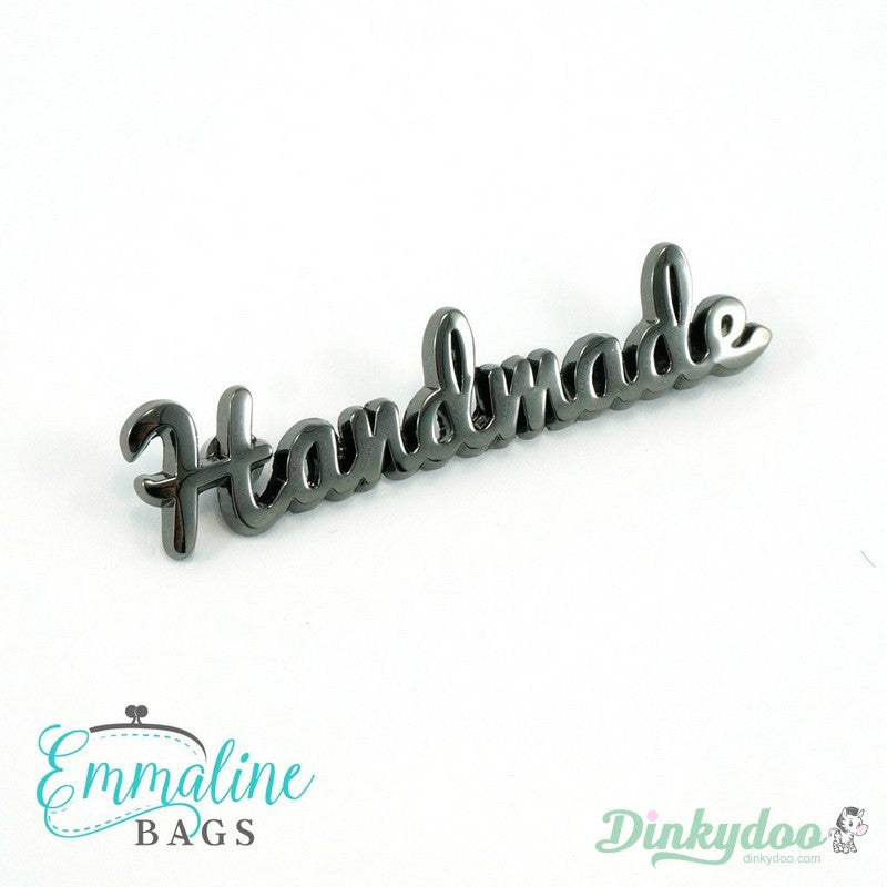 Emmaline Bags - Metal Bag Label - "Handmade" Script Style