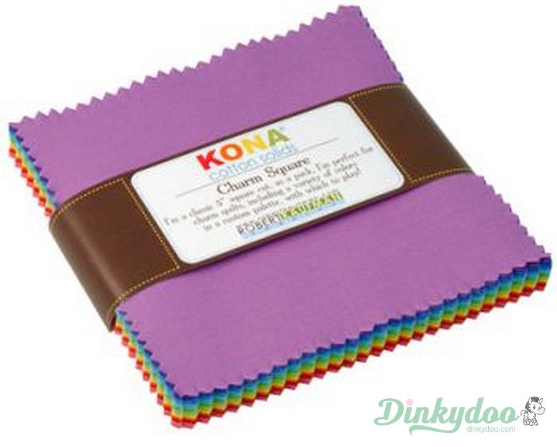 Kona Solids - New Bright Palette - Charm Pack - Robert Kaufman