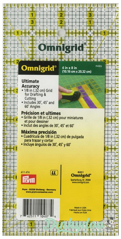 Omnigrip Non-Slip Quilters Ruler 4" x 8"