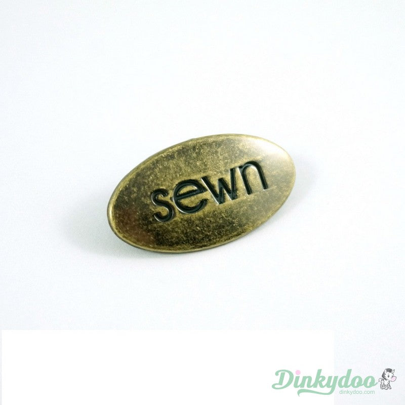 Emmaline Bags - Metal Bag Label - "Sewn"